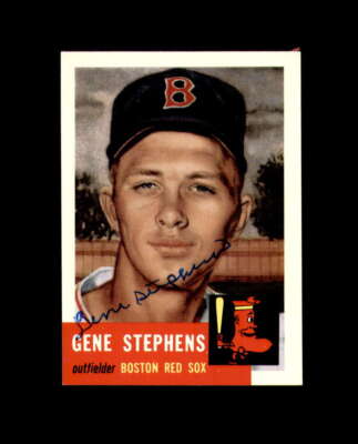 Gene Stephens Hand Signed 1991 1953 Topps Archives Boston Red Sox Autograph