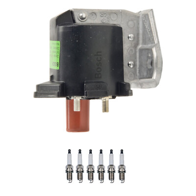 Bosch 1 Ignition Coil Denso 6 Platinum TT Spark Plug Kit For R129 Supra Nitro L6