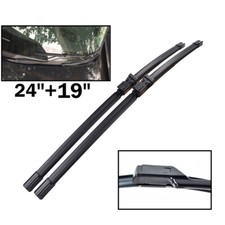 Front Windscreen Flat Wiper Blades For Golf Passat Scirocco Jetta Push Button X2