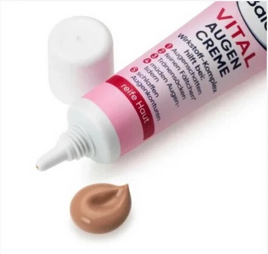 Crema de ojos antifatiga Balea VITAL 2x 15 ml 5 en 1. Antiarrugas. Vegano. Cafeína Foto 2 de 4