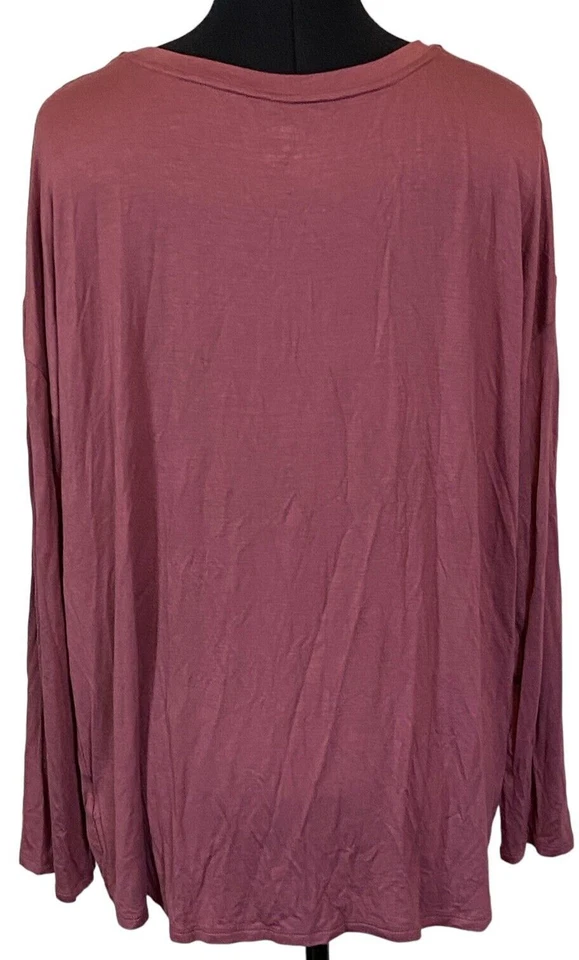 Alfani Women's Scoop Neckline Long-Sleeve Jersey Sleep Top Wild Ginger - Image 3 of 4