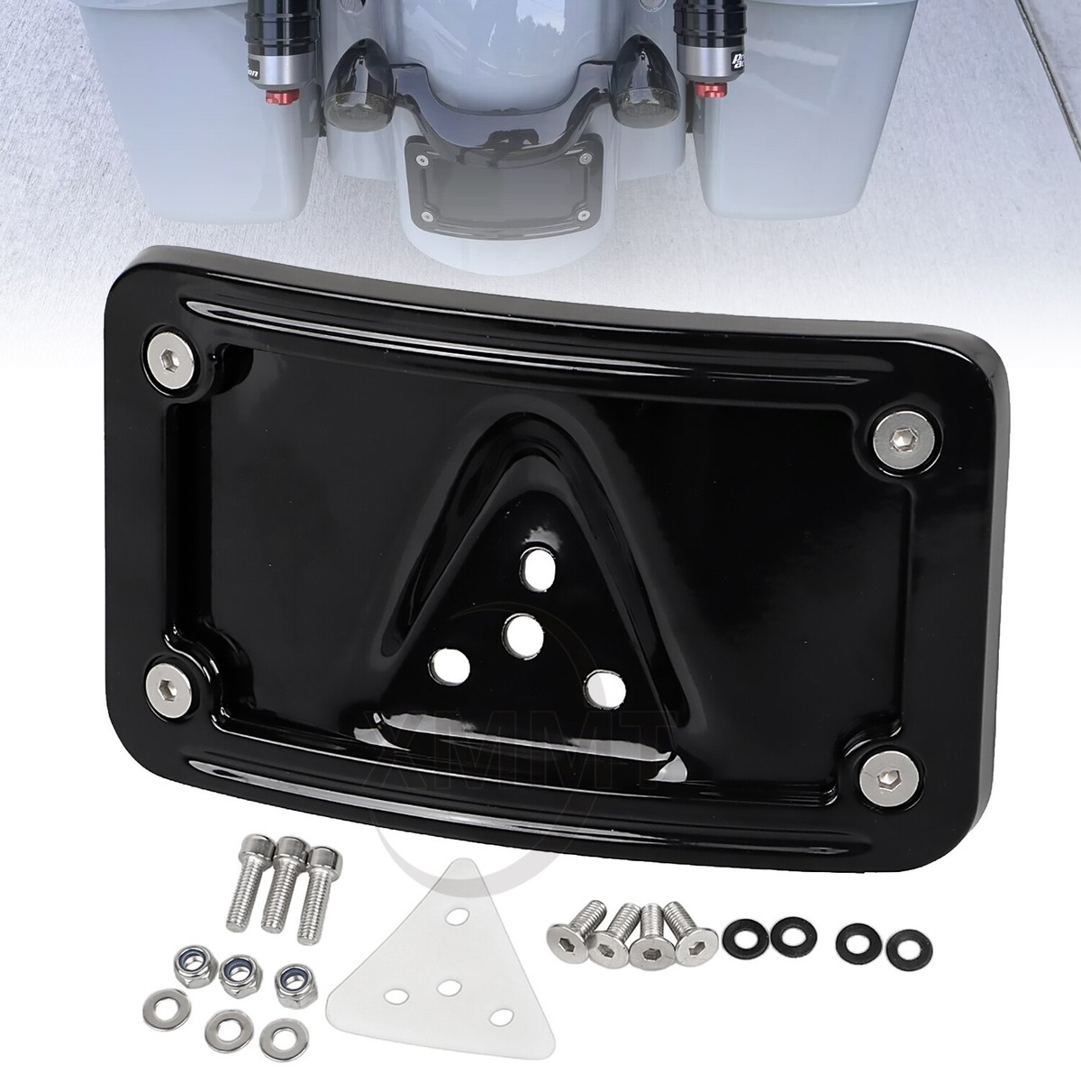 CNC Aluminum For Harley License Plate Bracket FXR FXD FLT Curved