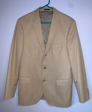 J Crew Mens 40R Italian Fabric 3 Button Tan Khaki Sport Coat Blazer Jacket