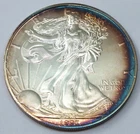 1997 American Eagle 1 oz Fine Silver Dollar - Toning Toned Bullion Ounce - H136
