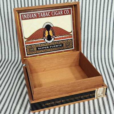 Wood Cigar Box - INDIAN TABAC CIGAR CO. (c. 2001) ~ Indian Motorcycle Co. Logo!