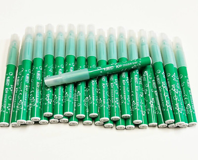 25 BIC Kids Couleur Baby Coloring Markers Marker Pens GREEN NEW 25 Count