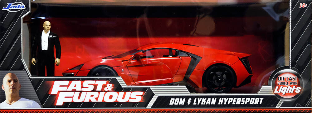 Lykan Hypersport Fast & Furious + Dom Figure & Lights 1:18 Jada Toys 31140