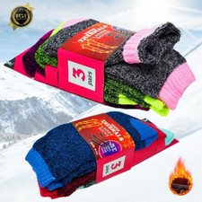 3 Pairs Womens Winter Thermal Heated Heavy Duty Warm Boots Crew Socks Size 9-11