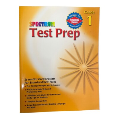 Spectrum Test Prep Workbook Grade 1 Homeschool Math Language Arts + Like New