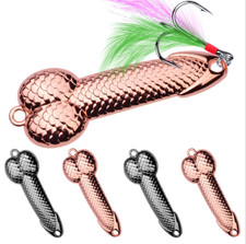 5Pack Penis Fishing Lure Dick Spinner Spoon Lures VIB Metal Baits with Hooks