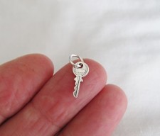 Very small Sterling Silver Key mini tiny char...