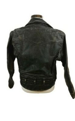 Veste Moto Cuir Langlitz Années 70 - Cuir De Vachette Columbia - Taille XL - Occasion Très Bon état