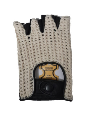 Driving Gloves Half Finger Finger Less Knuckle Holes For Men Genuine Leather