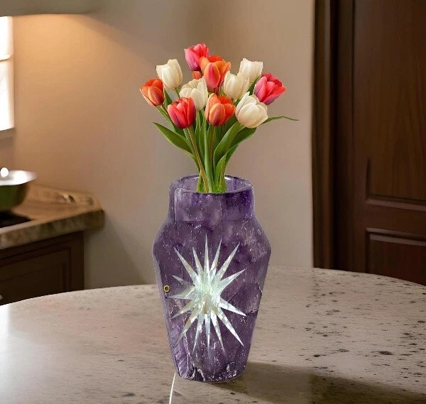 Amethyst Agate Flower Vase – Natural Crystal Geode Home Decor – Unique Arts Gift
Opens in a new wind