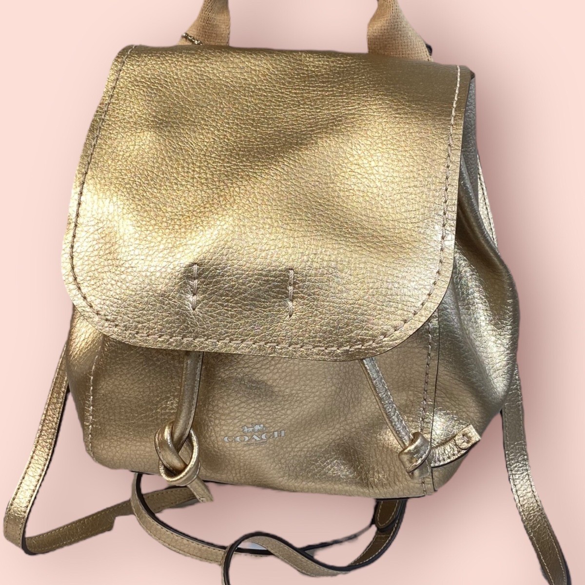 COACH Derby Mini Backpack Rose Gold Metallic Luxury Designer