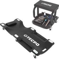 TECPO WERKSTATTROLLBRETT 1030 mm + WERKSTATTROLLHOCKER KFZ MONTAGELIEGE ROLLSITZ