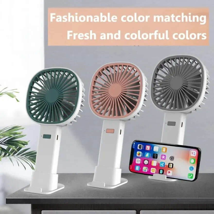 Ventilateur de poche portable blanc USB pour bureau et voyage