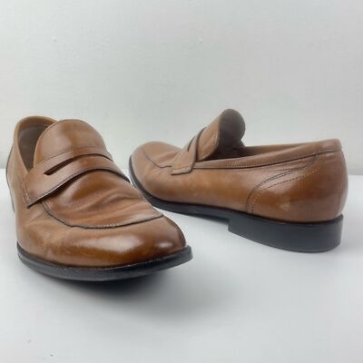 Joseph Abboud Tan Leather Clarence 9.5 Slip on Loafer Joseph Abboud Tan Italian Leather Clarence Collection Size  main image 4