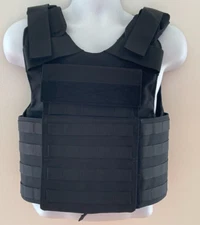 SECOND CHANCE Tactical Plate Rack Armor Carrier S/M SHORT Black Cummerbund Molle