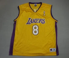 Vintage Kobe Bryant Champion Jersey Los Angeles Lakers Mens XL Yellow #8