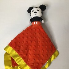 Lovey Disney Mickey Mouse Red Yellow Baby Security Blanket Fuzzy
