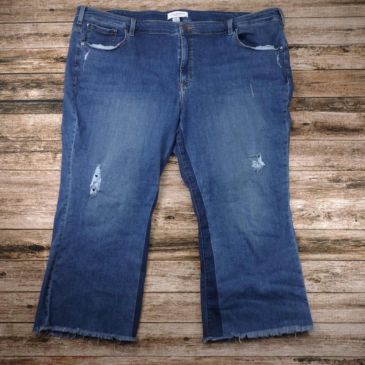 Lane Bryant Women's Size 26 Distressed Raw Hem Ankle Jeans #2480