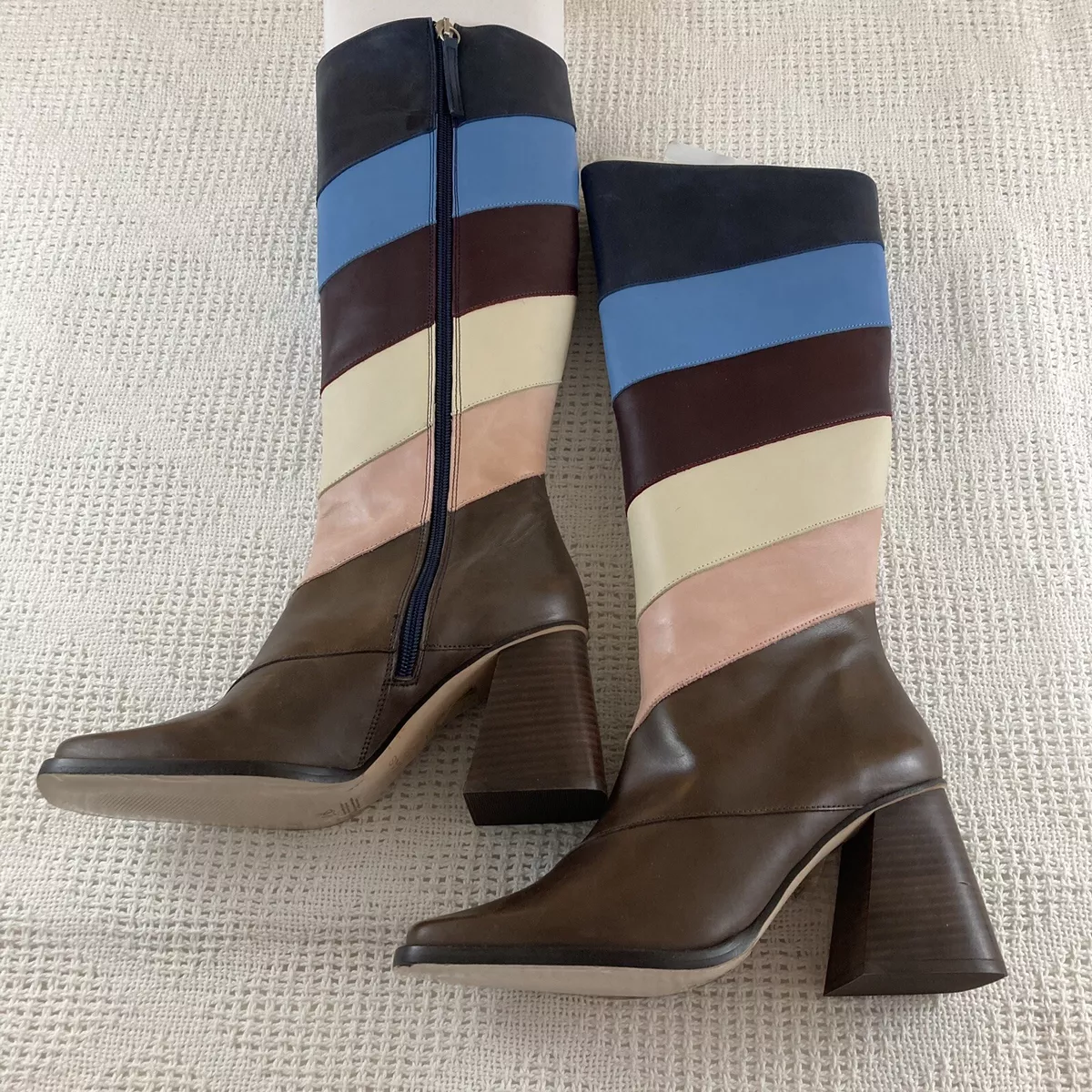 Chunky heel leather best sale boots