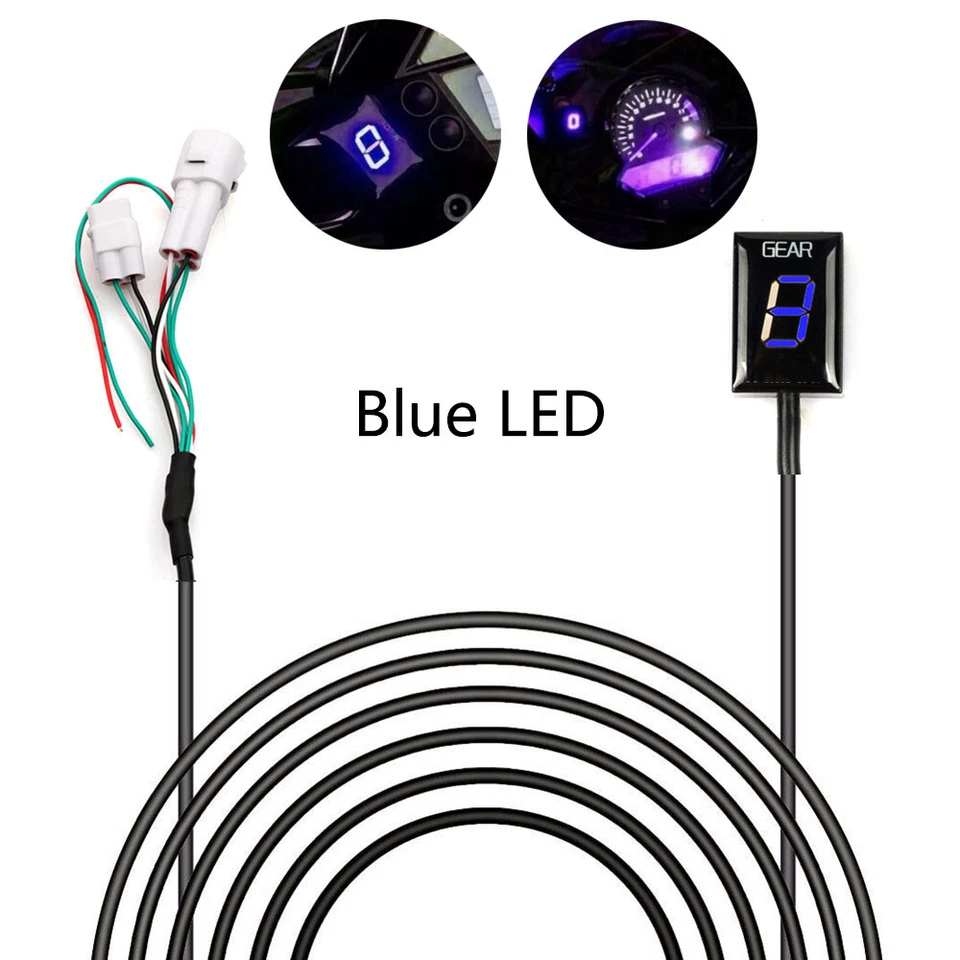 Blue LED Motorcycle Gear Indicator Display for Yamaha Fz6 Fz1 YZF-R6/R1 Wr250r Foto 2 de 4