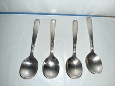 Set 4 Vtg 1950 Oneida Ltd Brookwood Banbury Silverplate Baby Spoons 4 3/8" Long