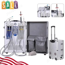 Portable Dental Mobile Delivery Unit Air Compressor Suction System 3 Water Spray