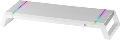 Mars Gaming MGS-ONE Weiß, Chroma RGB Monitorständer, Verstellbare Größe, Smartph