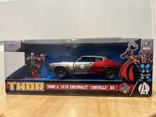 Jada Toys Marvel Thor & 1970 Chevrolet Chevelle SS Diecast Car Gray Red