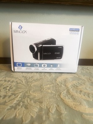 Minolta MN50HD 1080p Full HD 20MP Digital Camcorder Purple 3'' Display 8X Black