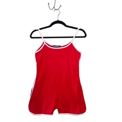 AQ-Sport Red and Pink Spaghetti Strap One Piece Romper Womens Size Medium