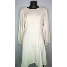 Express Ivory Swing Midi Dress with Long Sleeves Women's Large New
