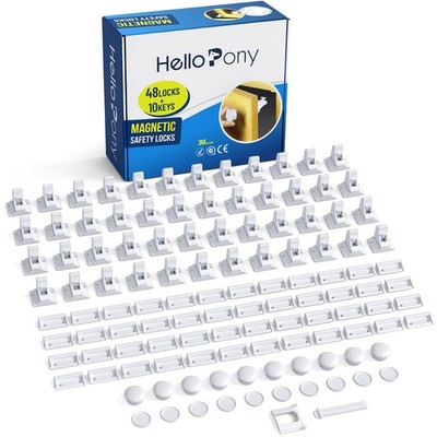 Cabinet Locks for Babies（48Locks+10Keys Magnetic Child Locks for Cabinets Bab...