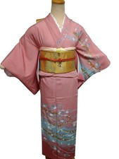 Pure Silk Visiting Kimono Floral Pattern Kimono Formal Set C3