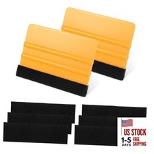 8 Pcs Felt Edge Vinyl Squeegee Tool 4 Inch Vinyl Scraper Decal Applicator with