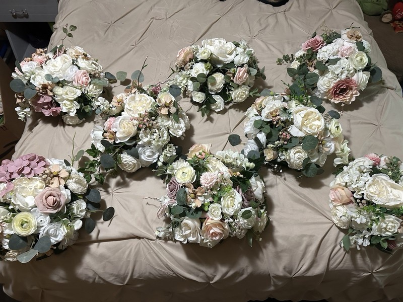 Wedding Flowers  And Rustic  decor Including Vases Votive Holder Wine Glasses