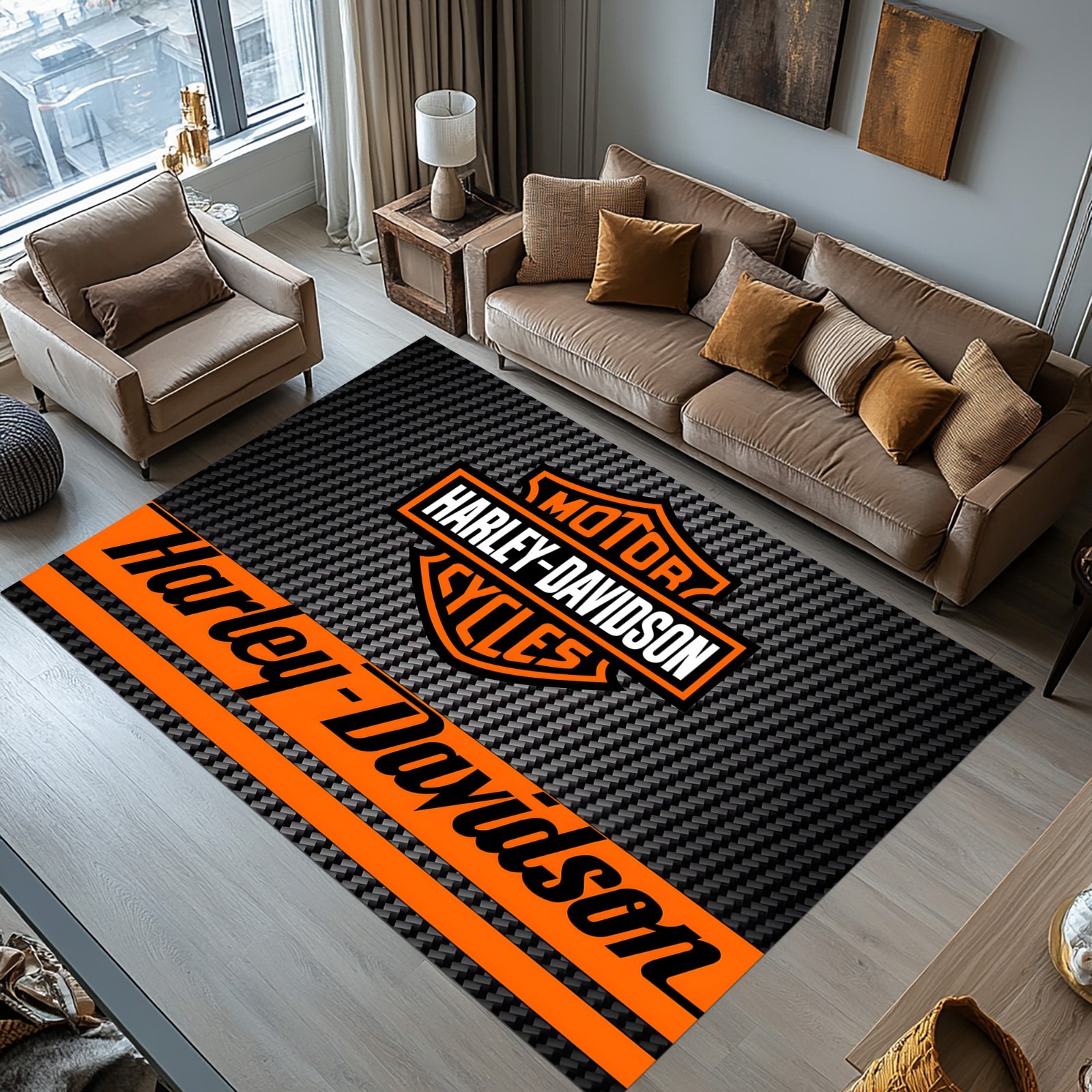 Harley Rug, Harley Rugs, Harley Hall Carpet,Harley Themed  Rug,Harley Design Rug