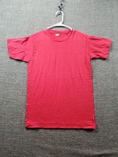 Vintage 80s Screen Stars Blank Single Stitch T Shirt Red S Made In USA