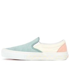 Vans Slip-On Pro Mens 9.5 Washout Suede Pastel Green Pink Cream Colorblock Shoes