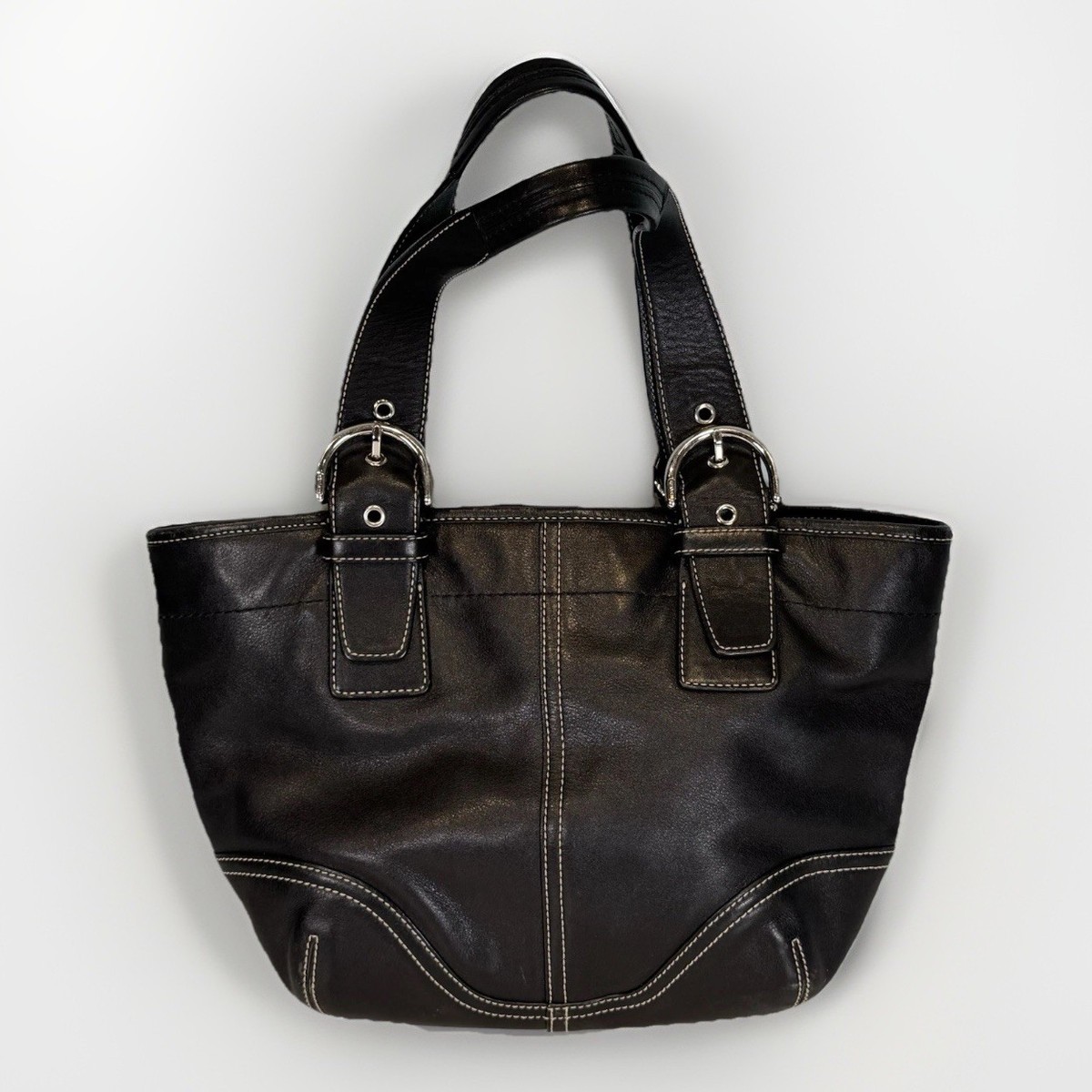 Vintage Y2K Coach Soho Buckle Shoulder Bag Black Leather Tote