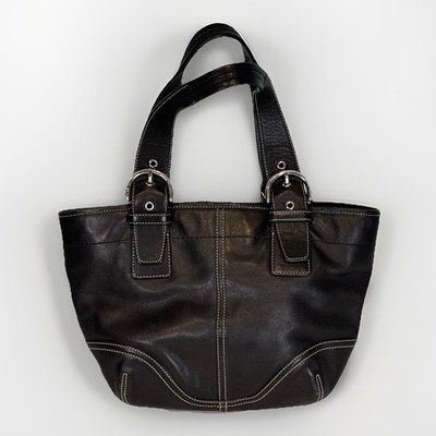 Vintage Y2K Coach Soho Buckle Shoulder Bag Black Leather Tote