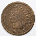 1865 Indian Head Penny Cent Very Good (VG) Cleaned