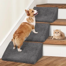 Update 40D Dog Ramps/Stairs for Stairs, Foam Pet Ramp Stairs for Any Staircas