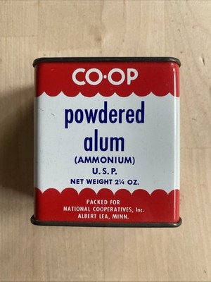 Vintage CO OP Powdered Alum Tin - 2 1/2 OZ - Albert Lea MN - 3/4 Full