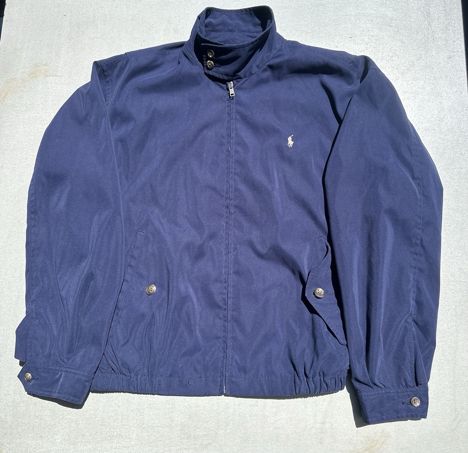 Giacca Vintage Polo Ralph Lauren Uomo Meidum Blu Golf Harrington Pony Preppy