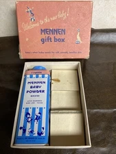 Vintage Mennen Old Woman In The Shoe Borated Baby Powder W/Rattle & Gift Box