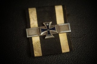 Spange 1914 zum EK1 1870 Silberstück Glasemaille S.Wagner WK1
